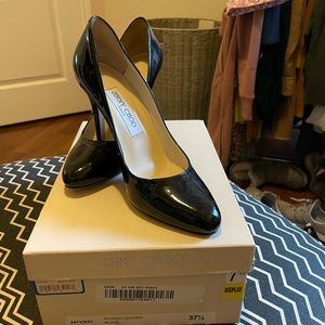 Authentic Black Jimmy Choo Pumps in Patent Leather